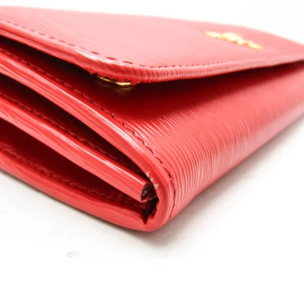 Prada Vintage Pre-owned Leather wallets Red Dames