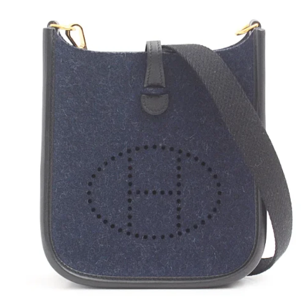 Hermès Vintage Pre-owned Canvas shoulder-bags Blue Dames