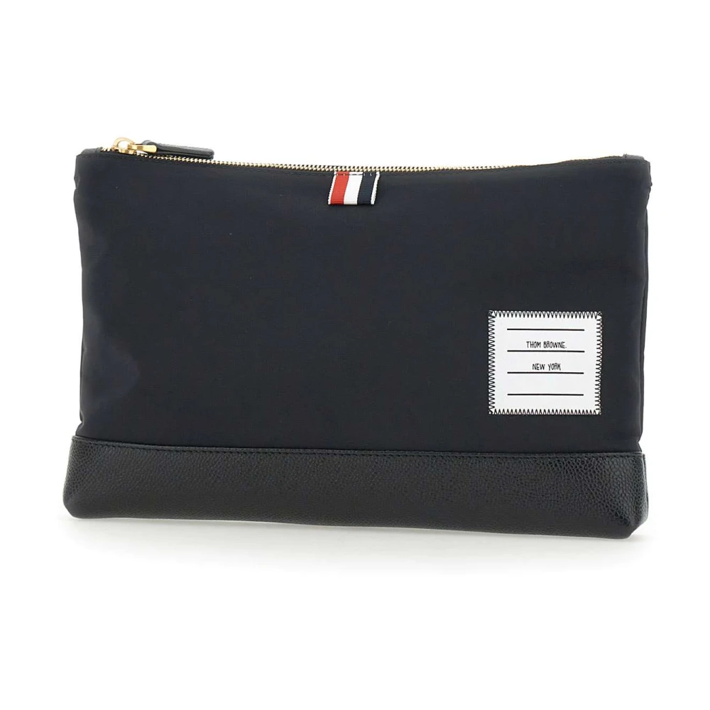 Thom Browne Zwart Nylon Stijlvolle Modieuze Jas Black Heren