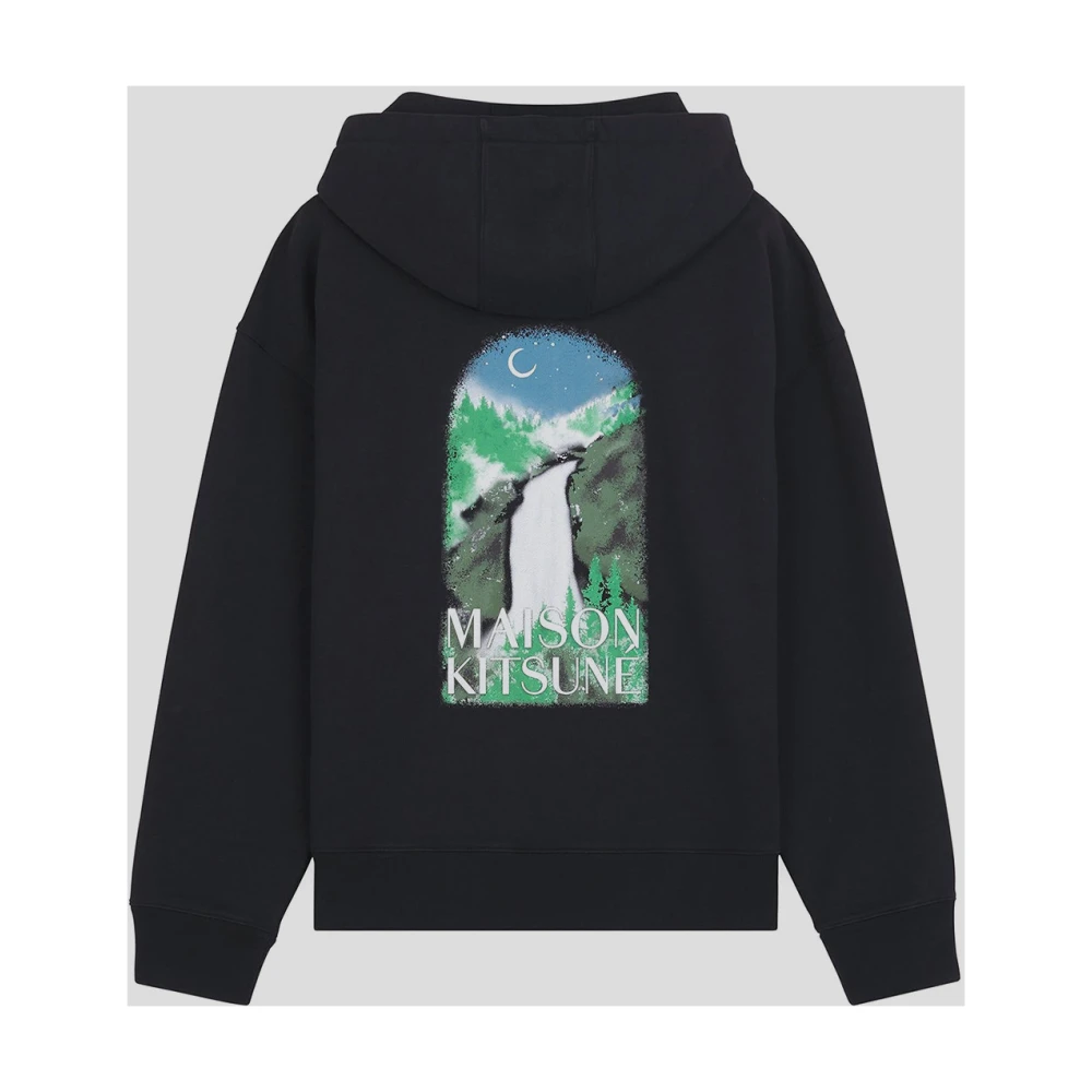 Maison Kitsuné Katoen Logo Hoodie Sweatshirt Black Heren