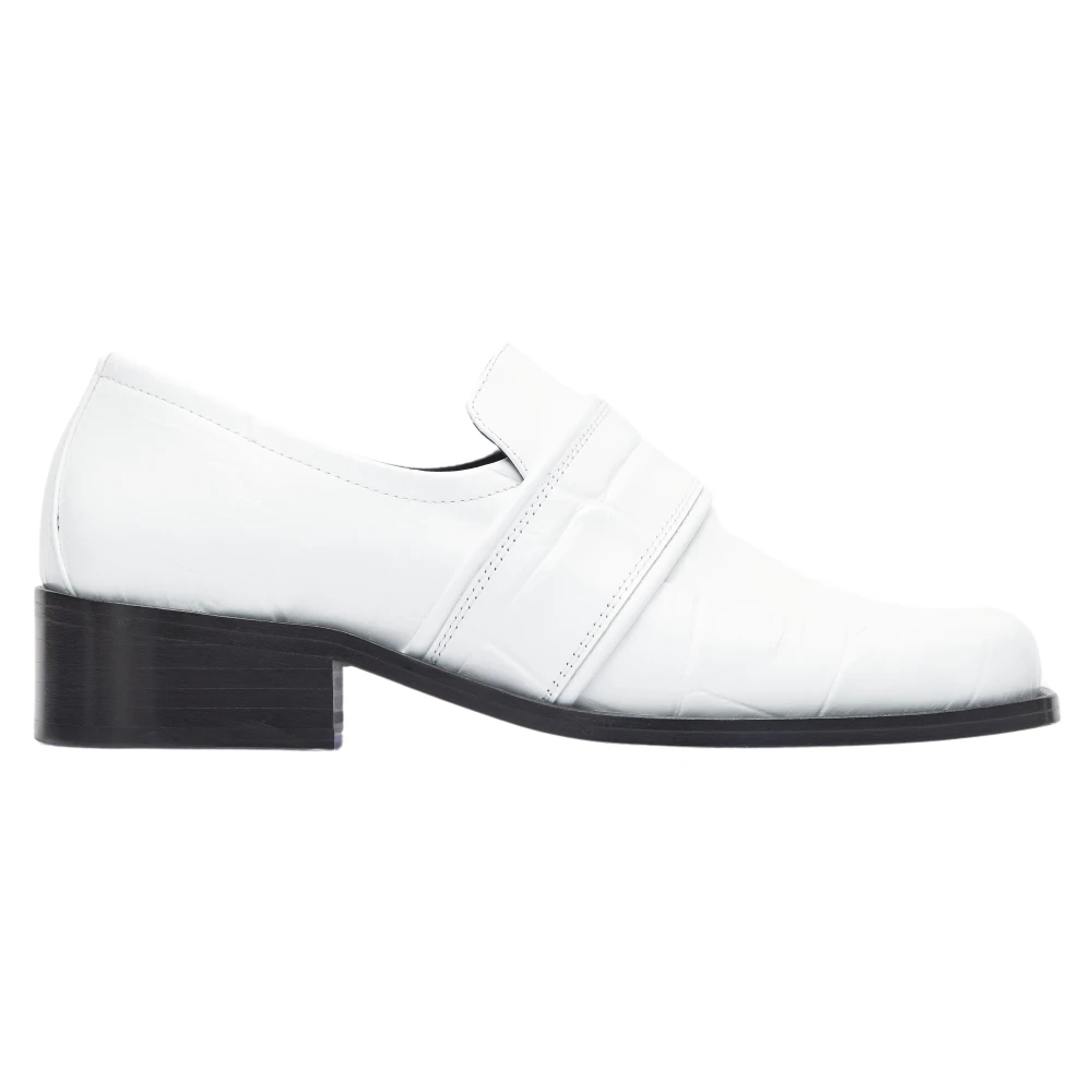 By Far White Croco Embossed Leather Loafers - Female - Ballerina Shoes - 7 Uk - Shoes