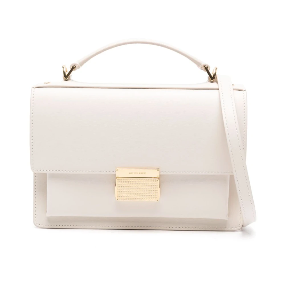Golden Goose Ivoorleren handtas met gouden hardware White Dames