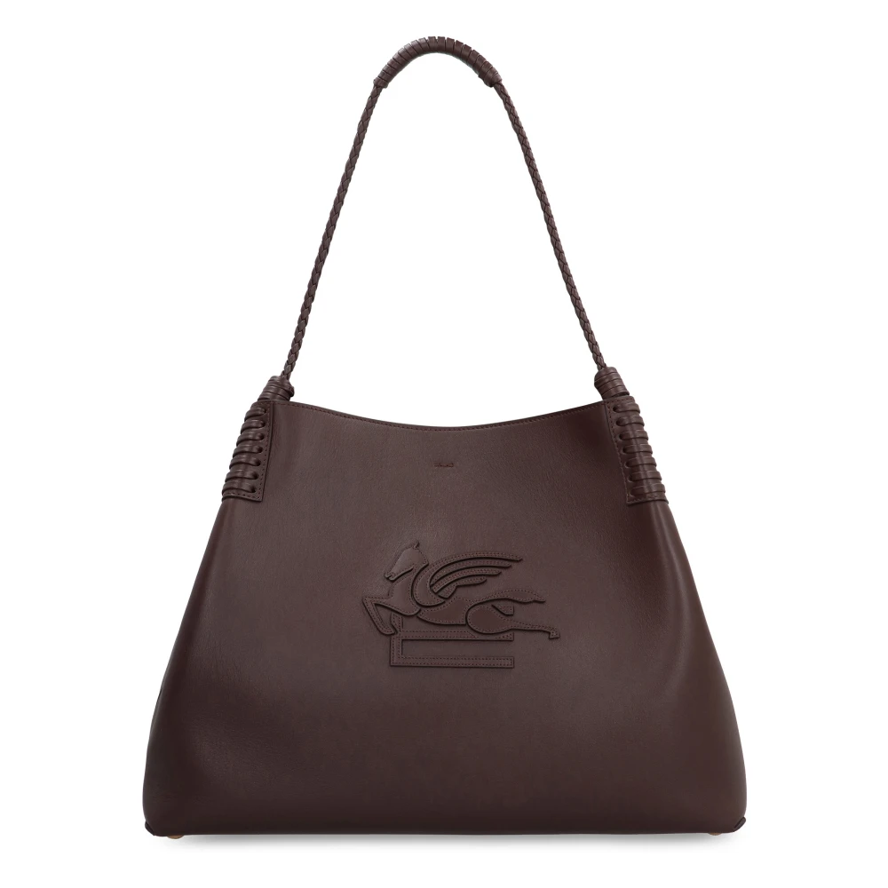 ETRO Leren Tote met Metalen Sluiting Brown Dames