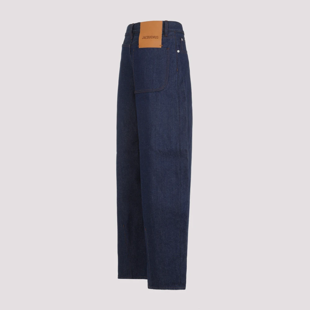 Jacquemus Ovalo Navy Brown Jeans Blue Dames