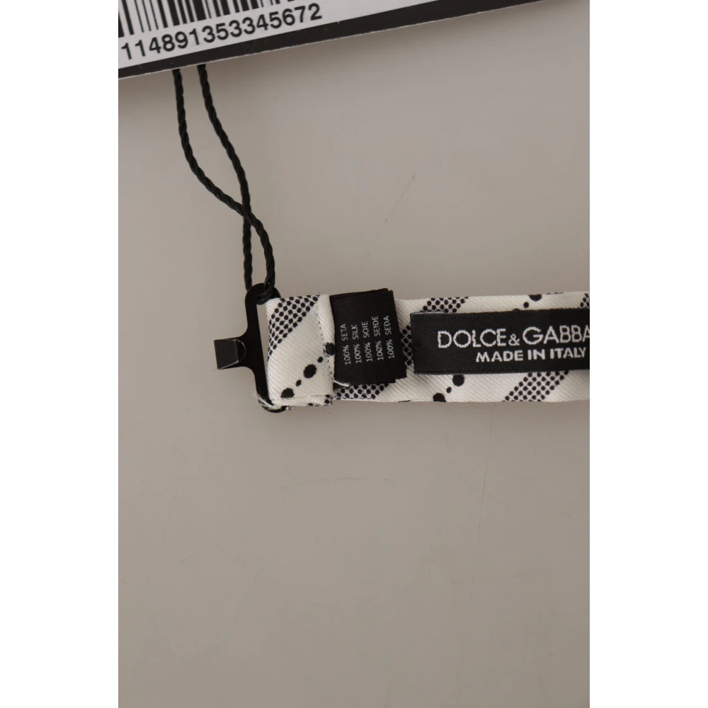Dolce & Gabbana Zijden Stippen Strik White Heren
