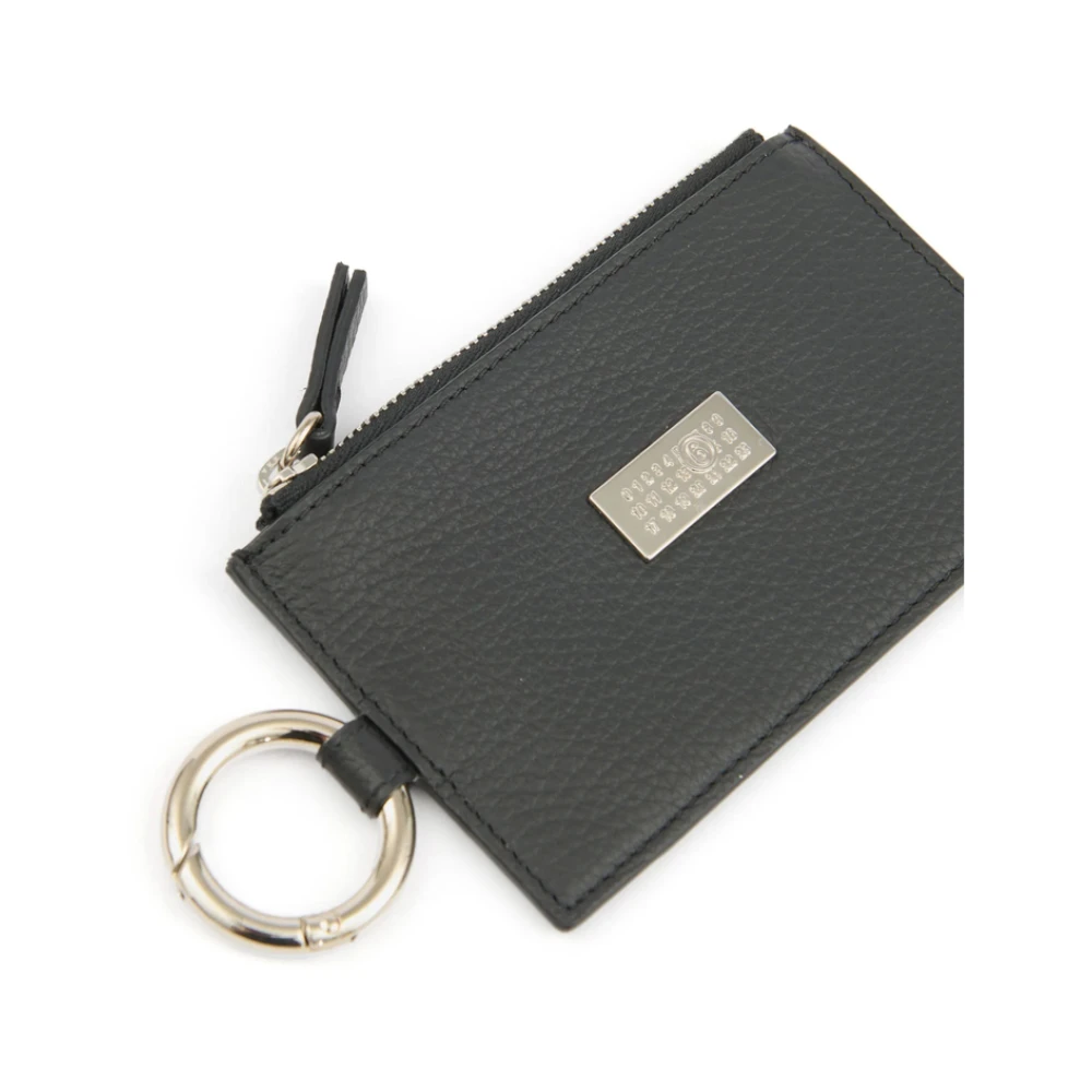 MM6 Maison Margiela Zwarte ritsportemonnee met sleutelhanger Black Heren