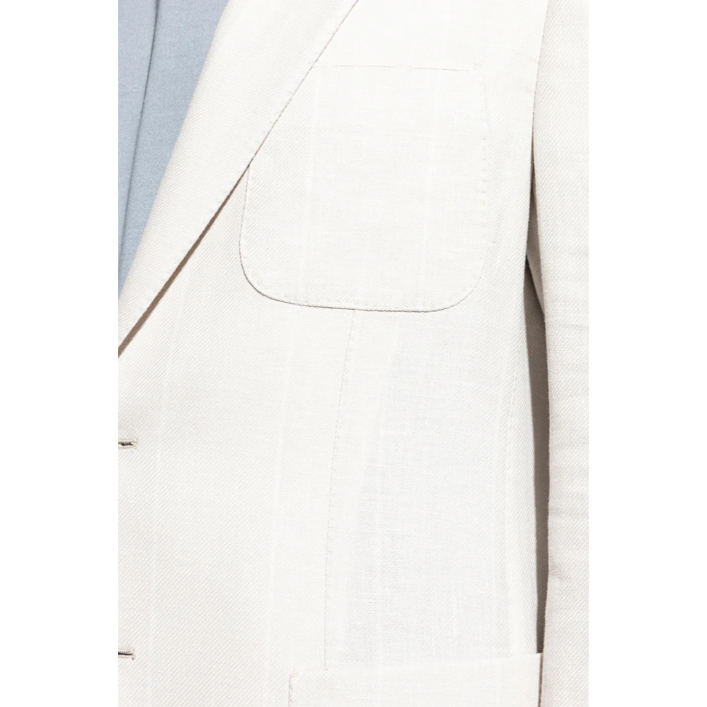 Eleventy Gestreept patroon blazer Beige Heren