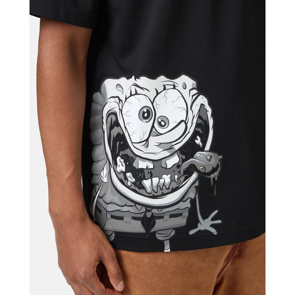 Iceberg Regular fit zwart T-shirt met SpongeBob-print in jersey Black Heren