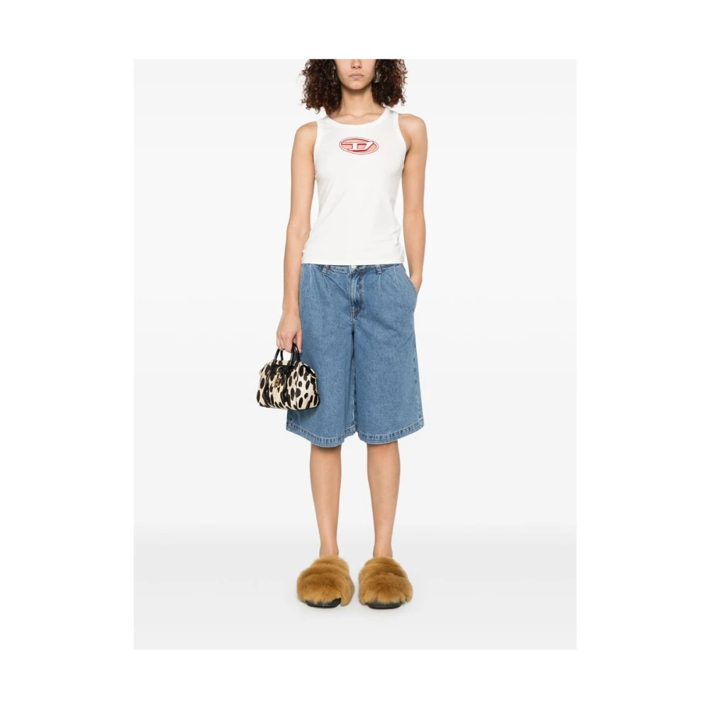 Diesel Witte Crew Neck Mouwloze Top White Dames