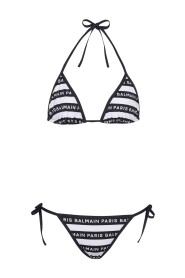 Logo-Print Halterneck Bikini