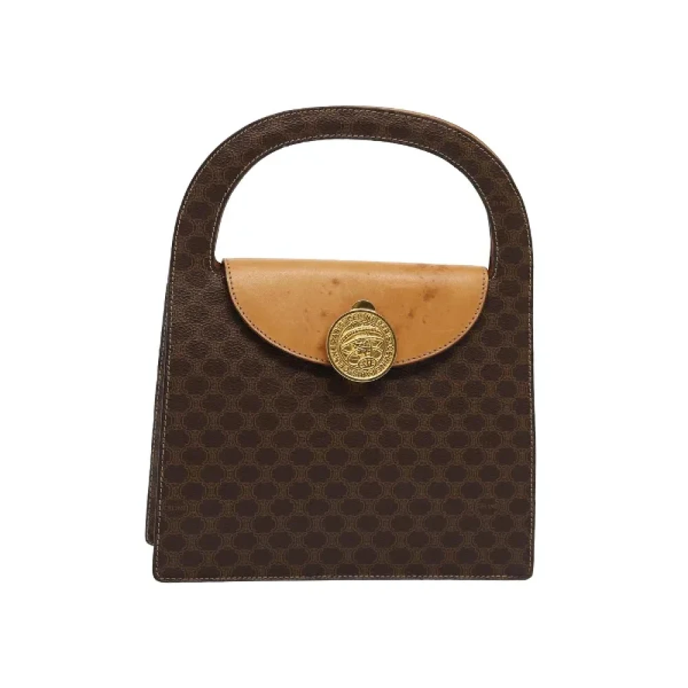 Celine Vintage Pre-owned Canvas handbags Brown Dames