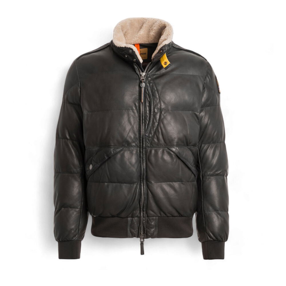 Veste en Cuir Alf Gris Fonce Parajumpers Vestes d hiver Miinto