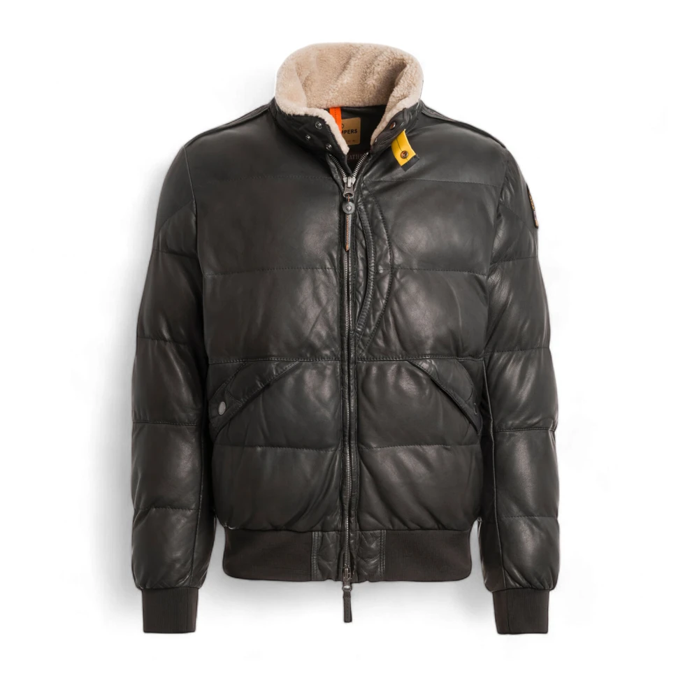 Parajumpers Alf Leren Jas Donkergrijs Black Heren