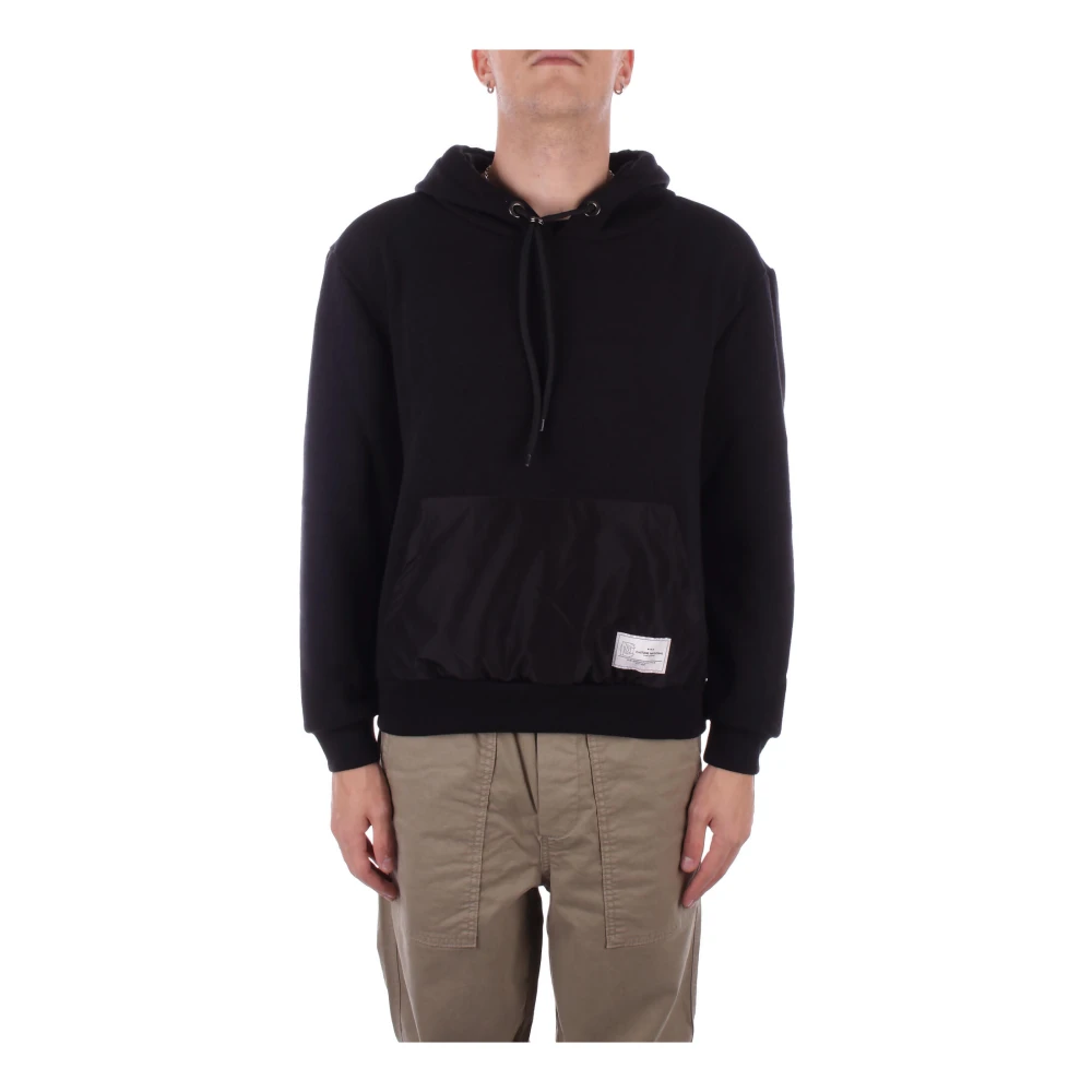 Costume National Zwarte Hoodie Sweater Logo Voorzak Black Heren