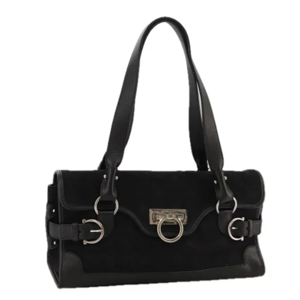 Salvatore Ferragamo Pre-owned Suede handbags Black Dames