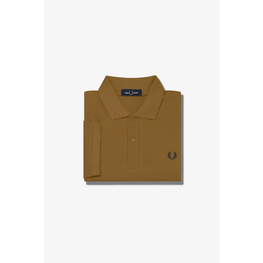 Fred Perry Slim Fit Effen Polo in Donker Karamel Marineblauw Brown Heren
