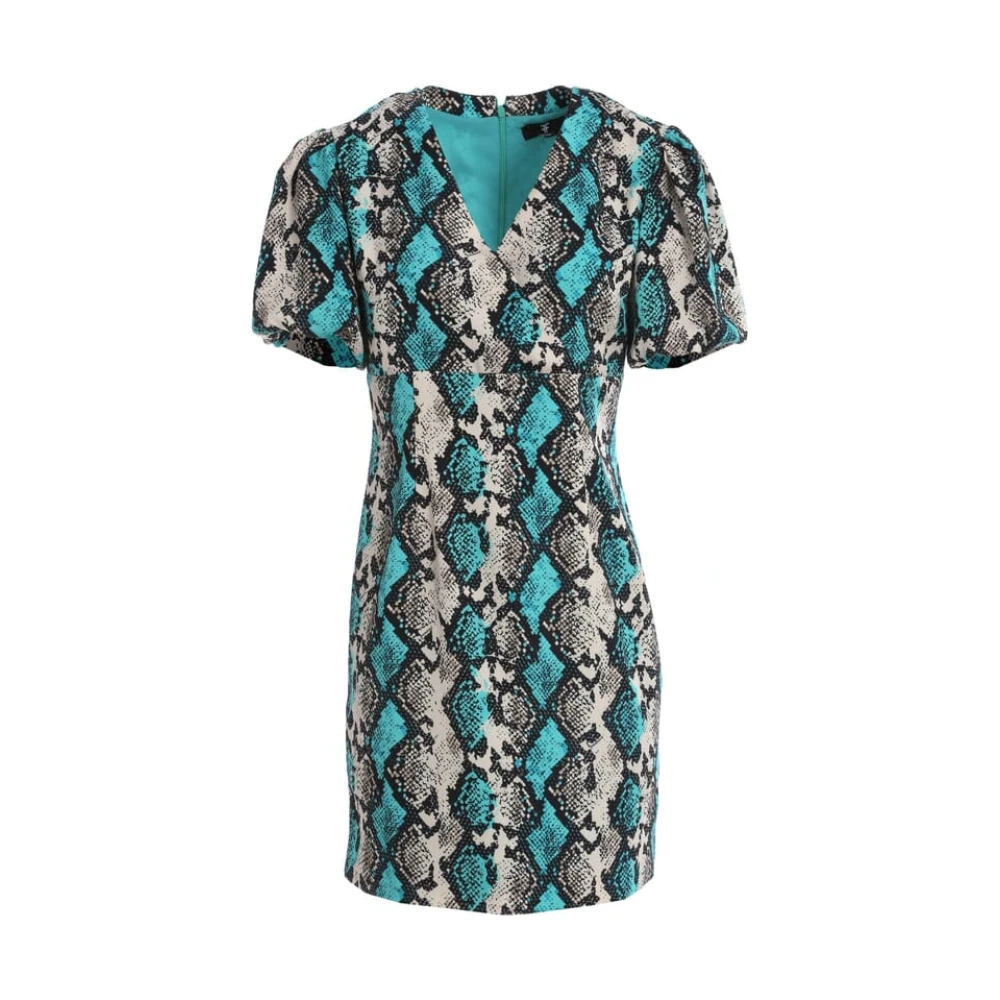 Fracomina Minijurk met dierenprint en ballonmouwen Multicolor Dames