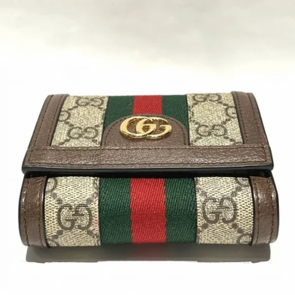 Gucci Vintage Pre-owned Canvas wallets Beige Dames