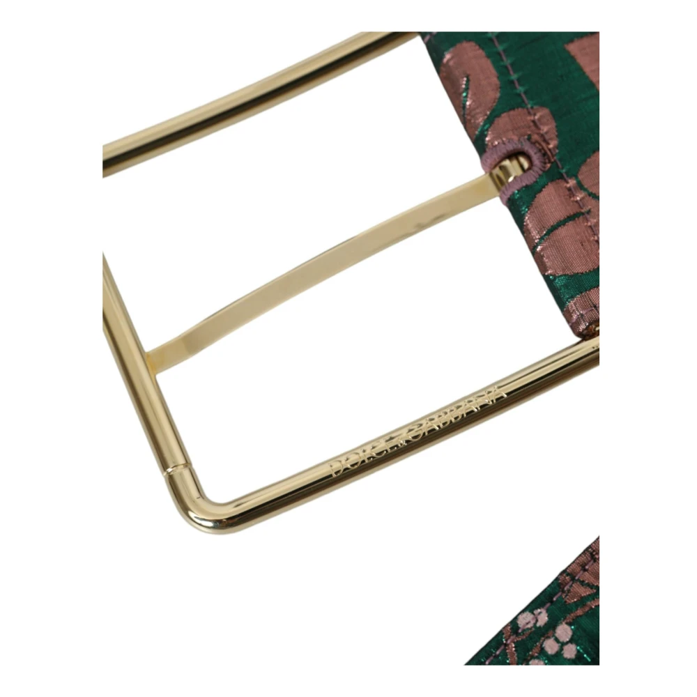 Dolce & Gabbana Bloemen Jacquard Gouden Gesp Riem Multicolor Dames