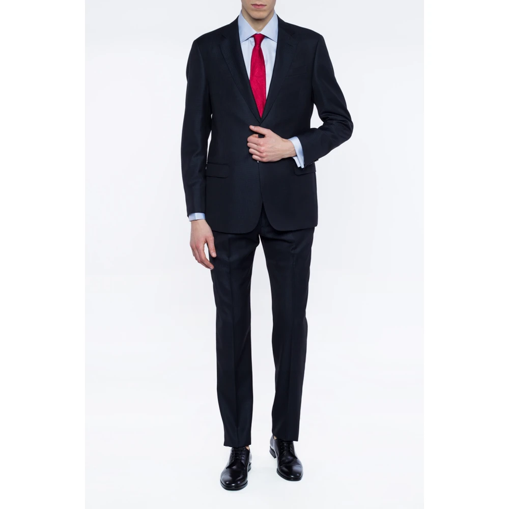 Giorgio Armani Geruit pak Blue Heren