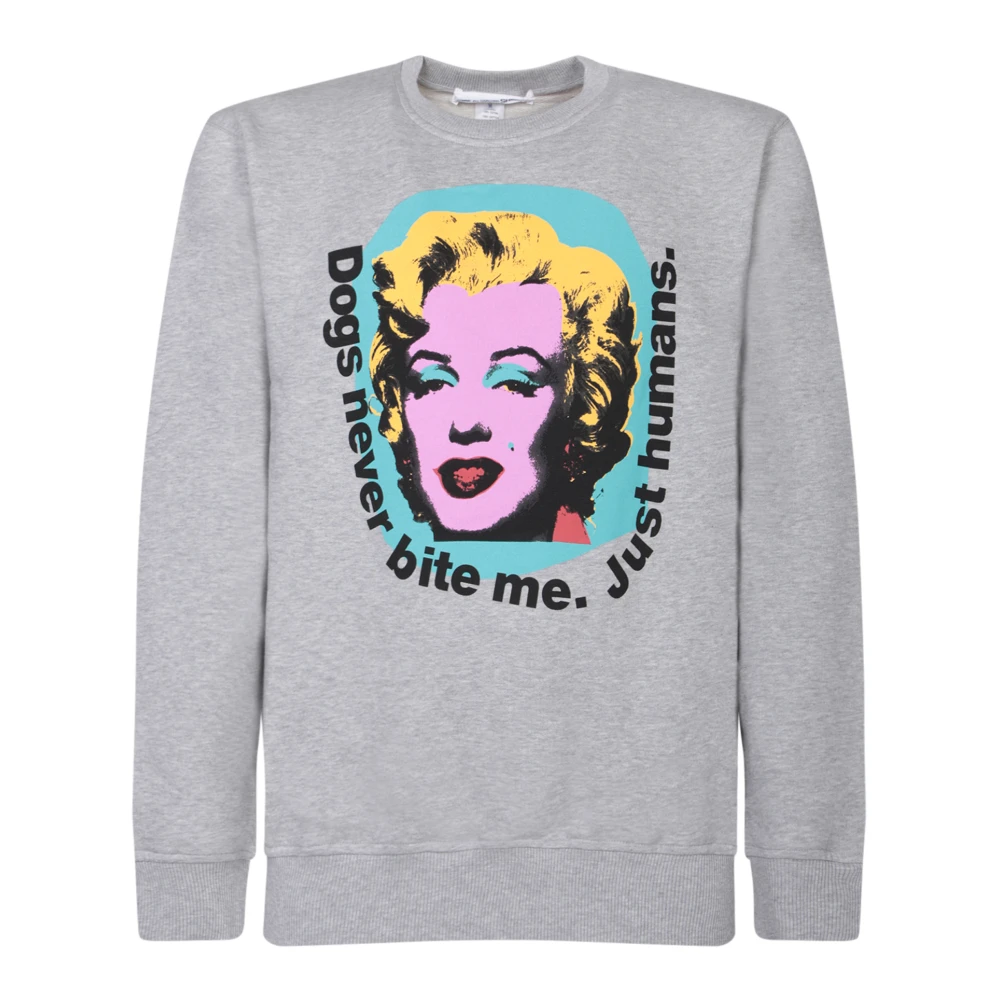 Comme des Garçons Grijze Sweatshirt Ronde Hals Front Print Gray Heren