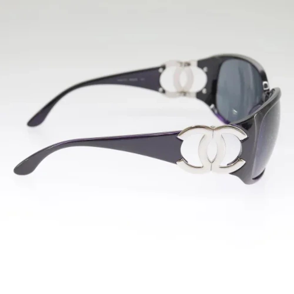 Chanel Vintage Pre-owned Plastic sunglasses Black Dames