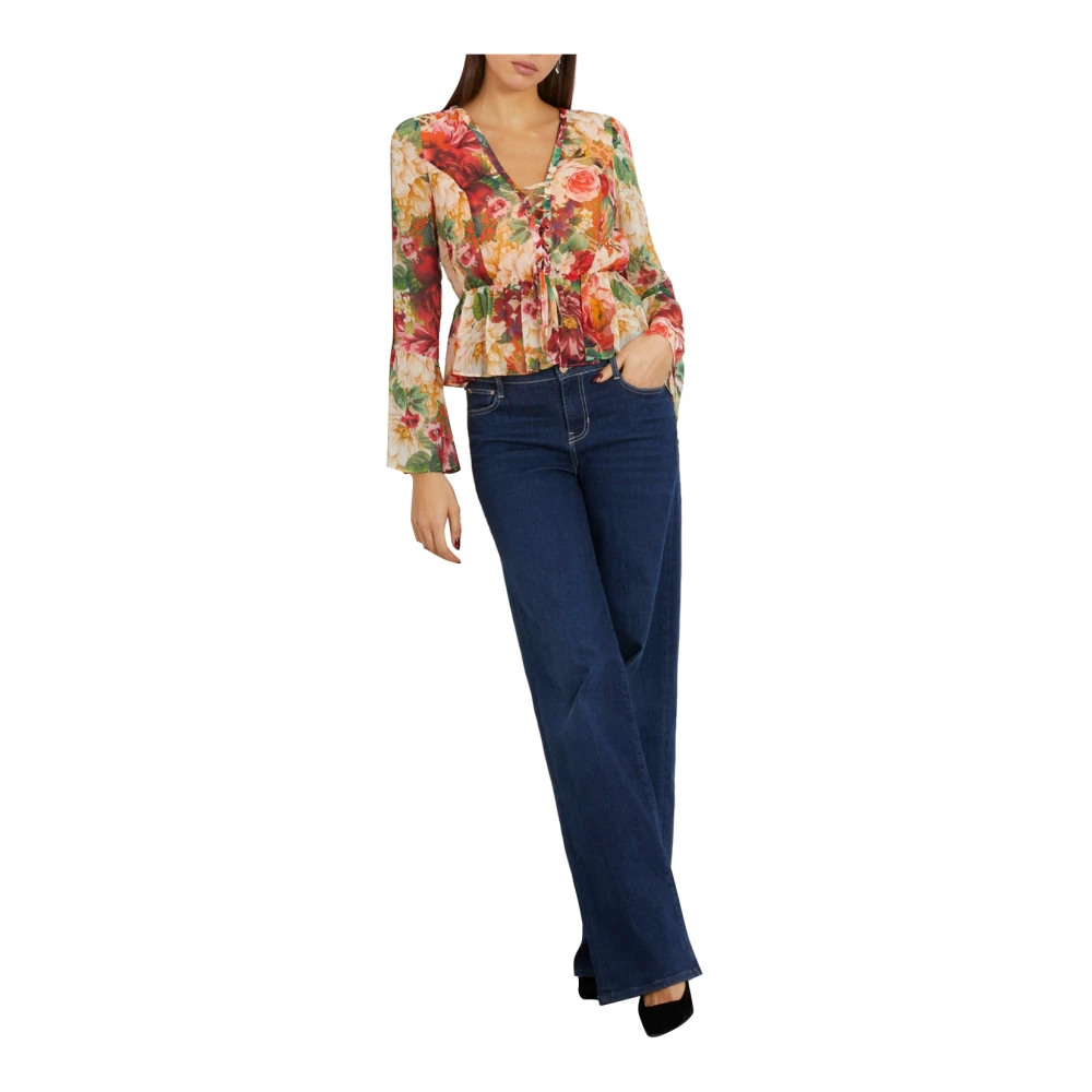 Guess Bloemenoverhemd Roze Multicolor Dames