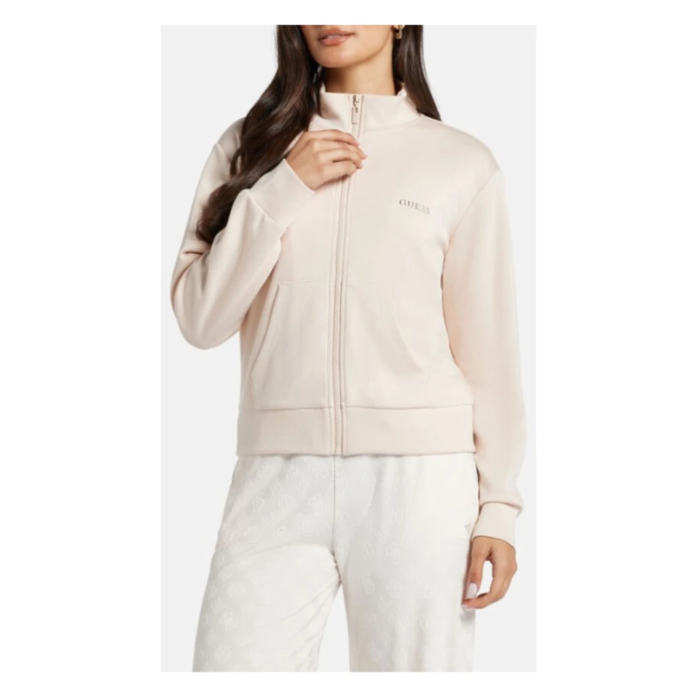 Guess Hoge hals Full Zip Sweatshirt Gelsey Beige Dames