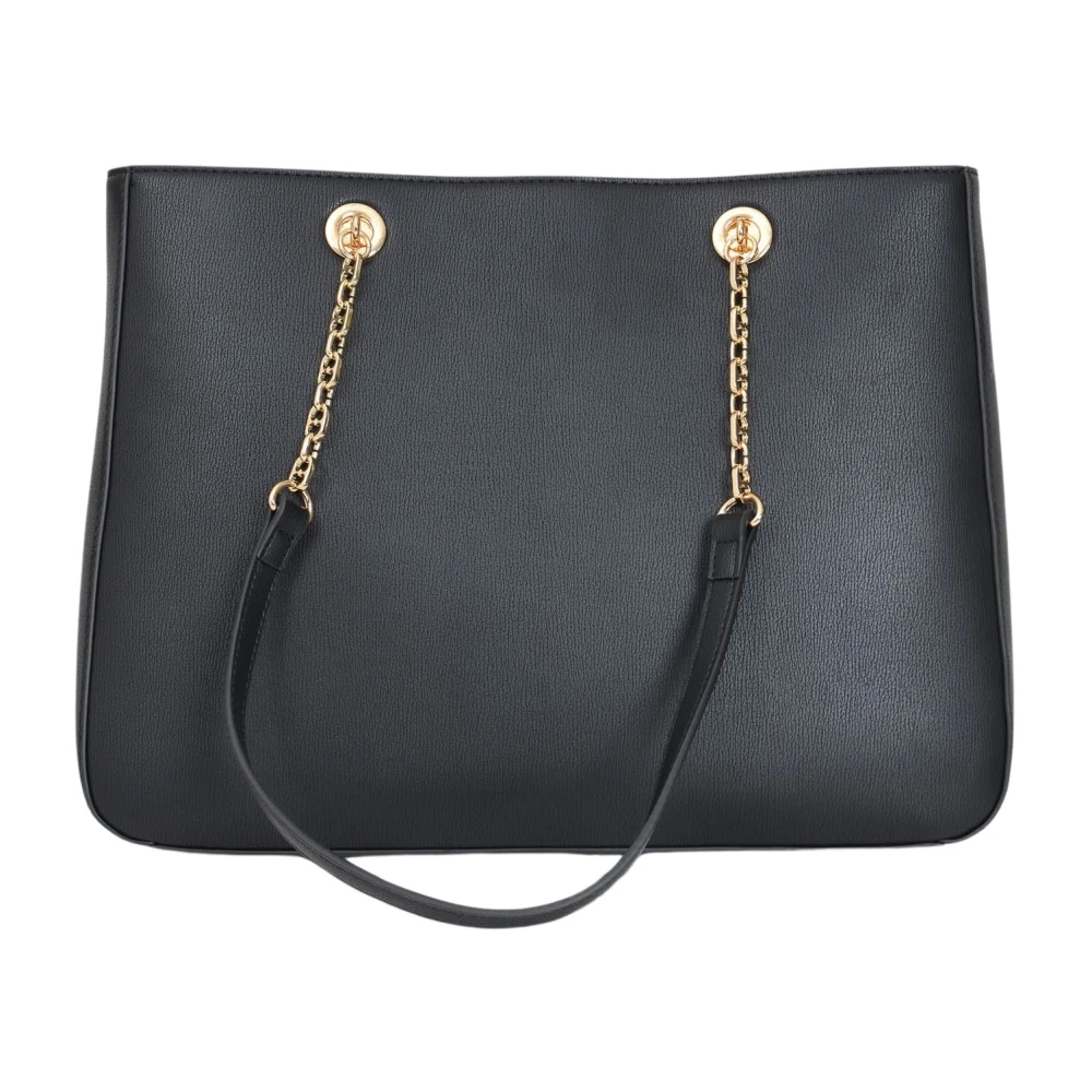 Love Moschino Zwarte Shopper Tas met Kettinghandvat Black Dames