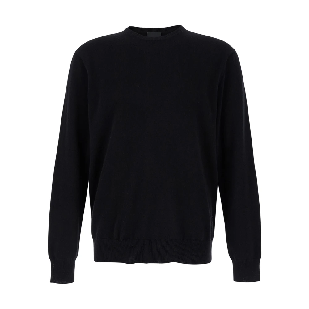 Plain Units Zwarte Cashmere Crewneck Sweater Black Heren
