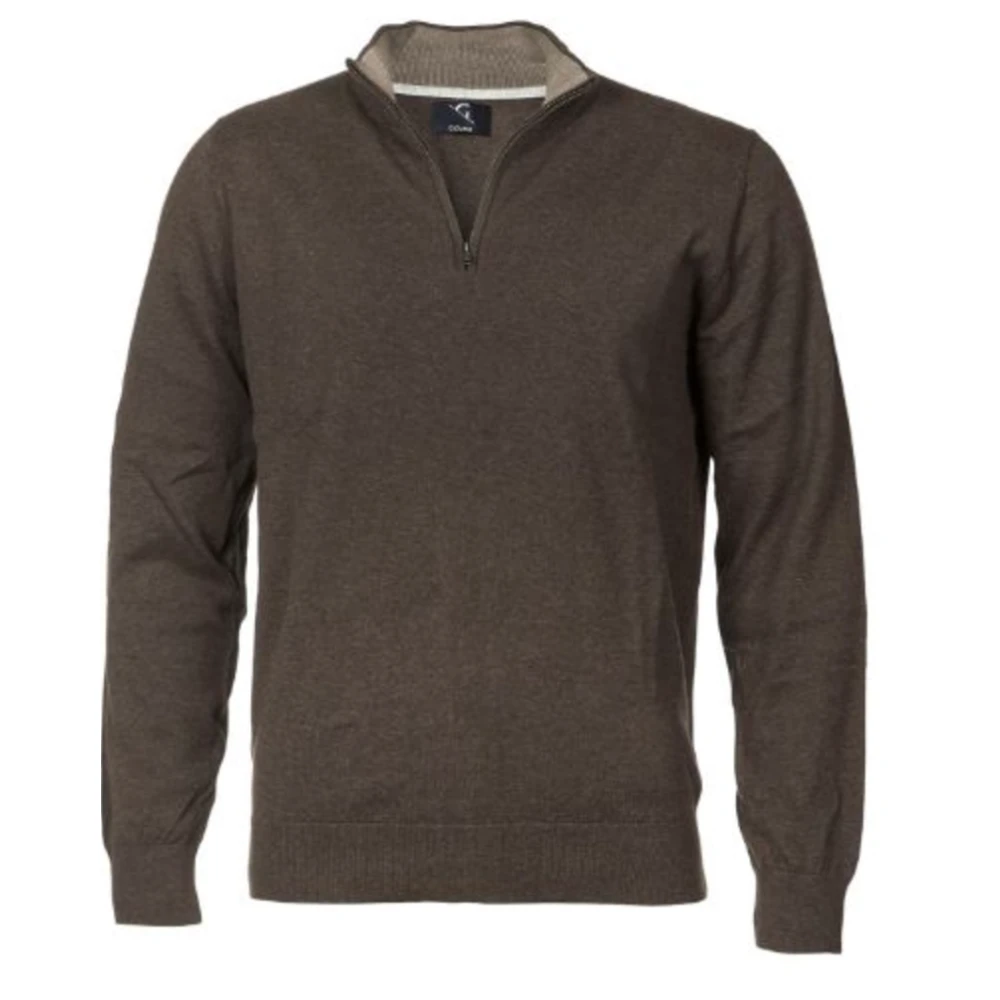 Brun Half-Zip Genser