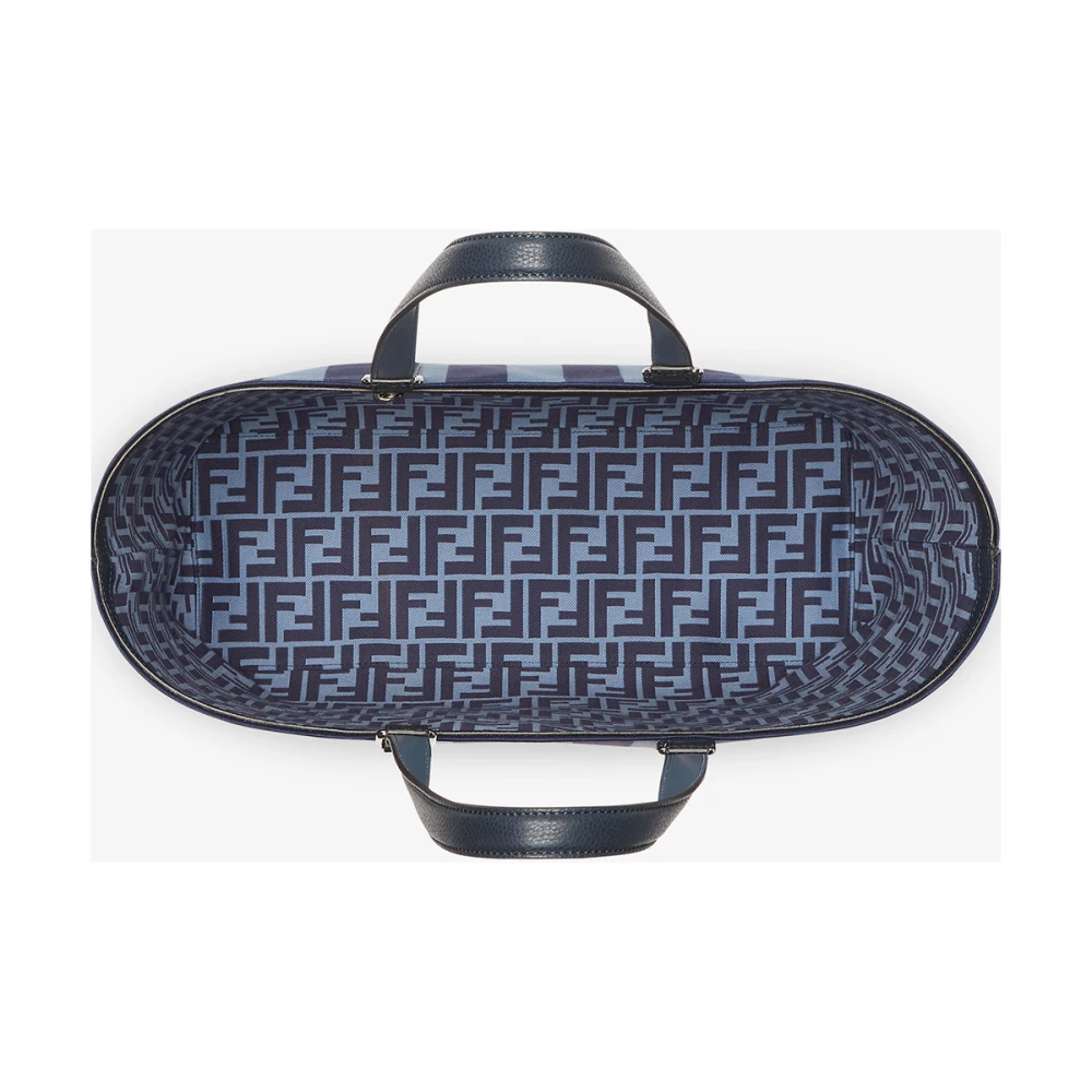 Fendi Blauwe Jacquard Pequin Shopper Blue Heren