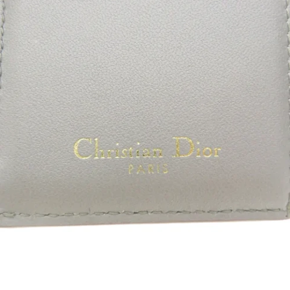 Dior Vintage Pre-owned Leather wallets Gray Dames