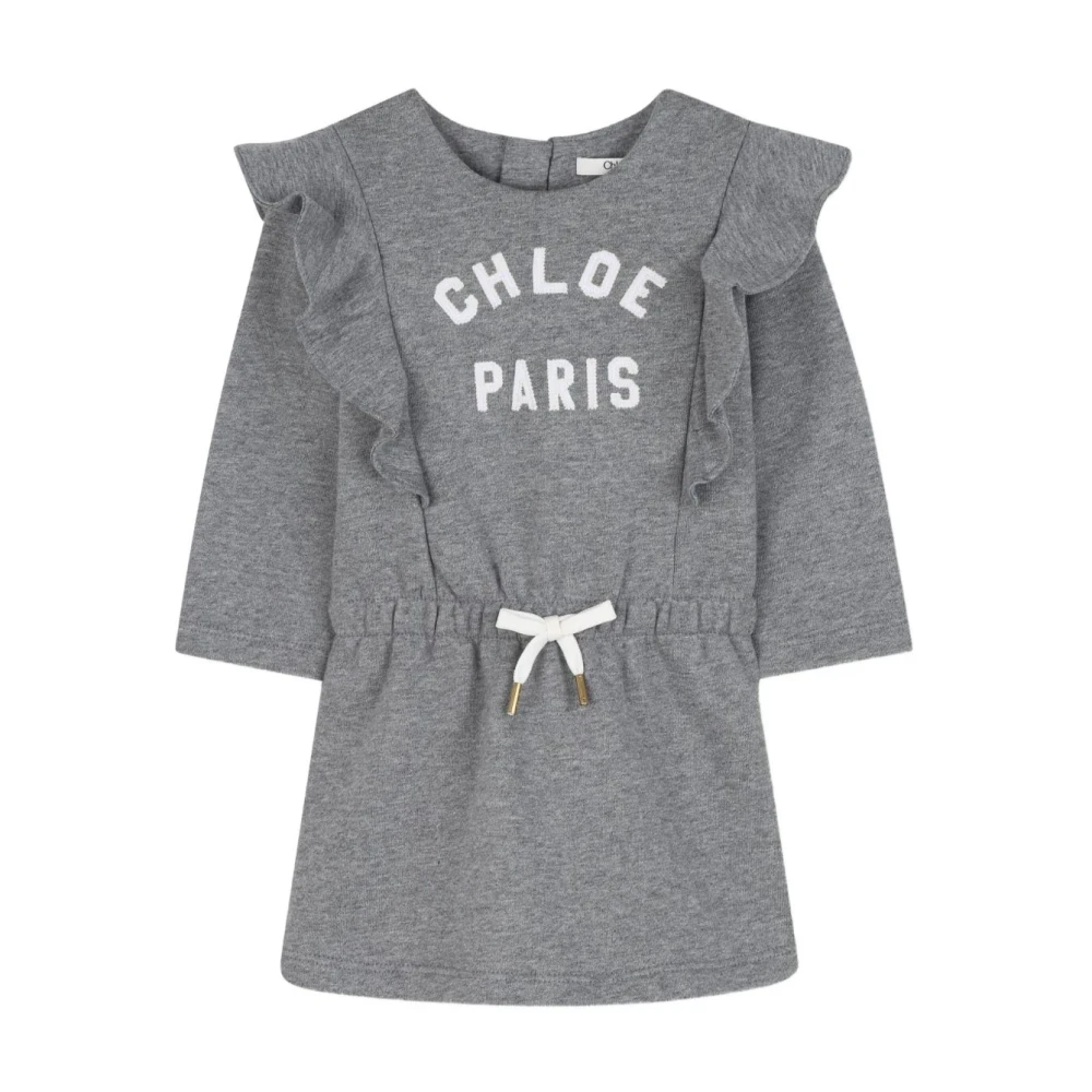 Chloé Women's Grey Dress With Logo Appliqué