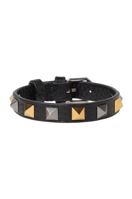 sort-rockstud-laederarmband