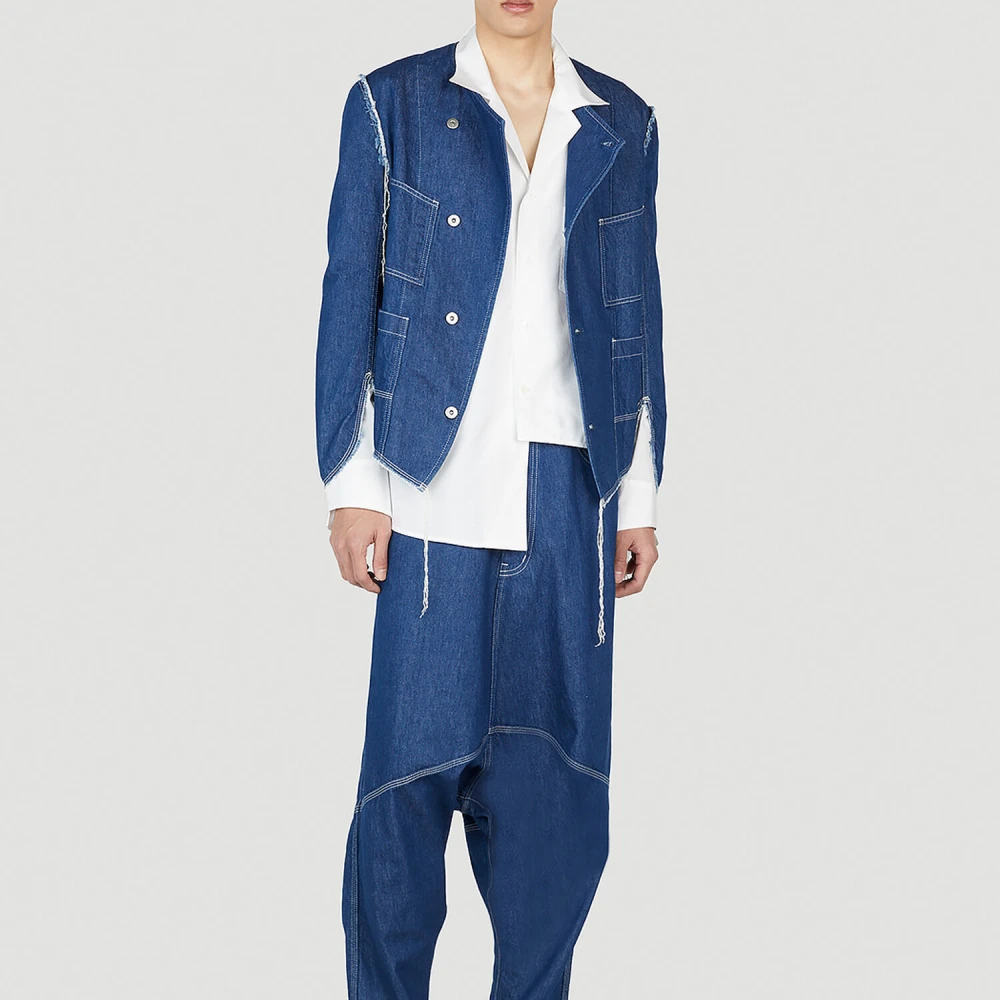 Sulvam Denimjack met tulpmouwen Blue Heren