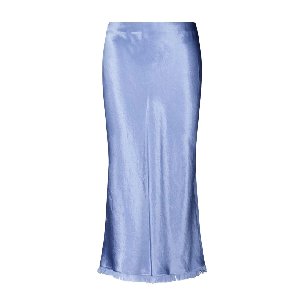 Vince Satin Franje Midi Rok Blue Dames