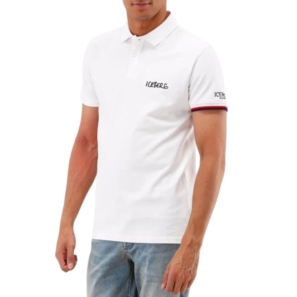 Iceberg Heren Logo Basic Polo Shirt White Heren
