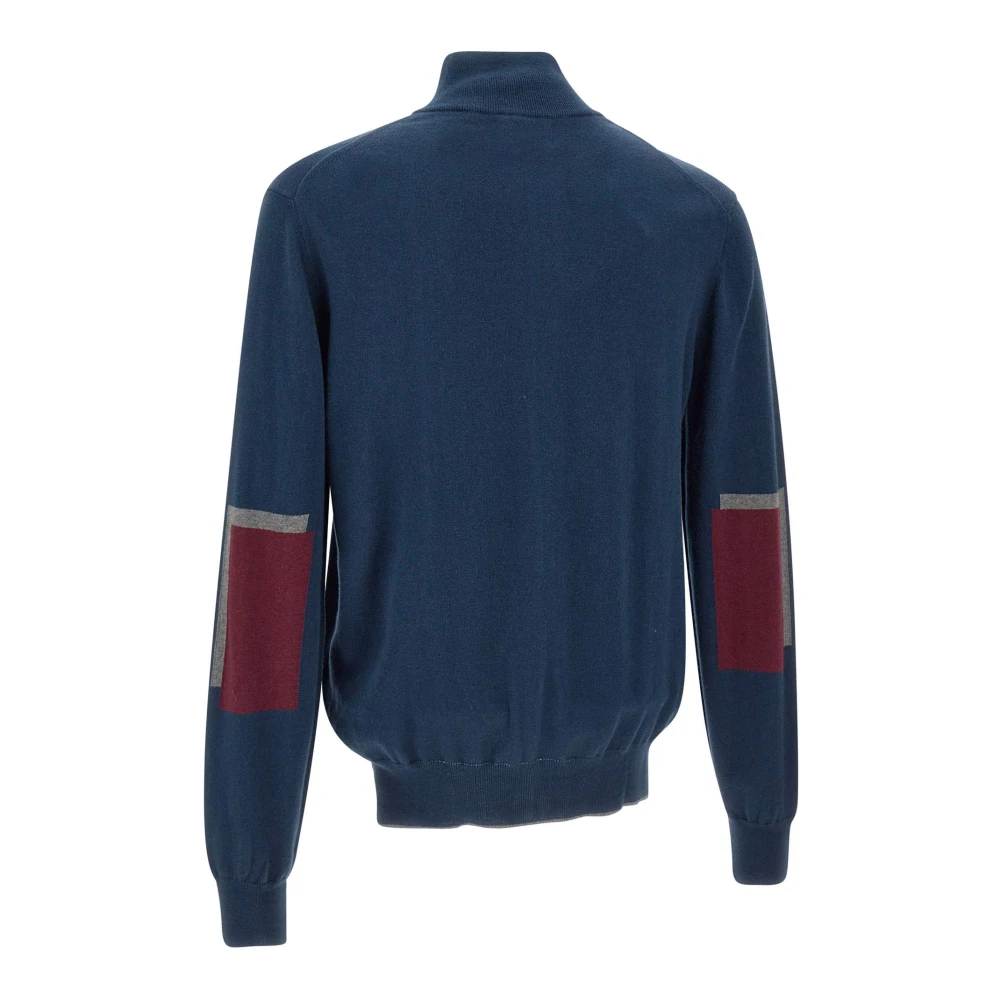 LA MARTINA Heren Blauwe Zip Sweater Blue Heren