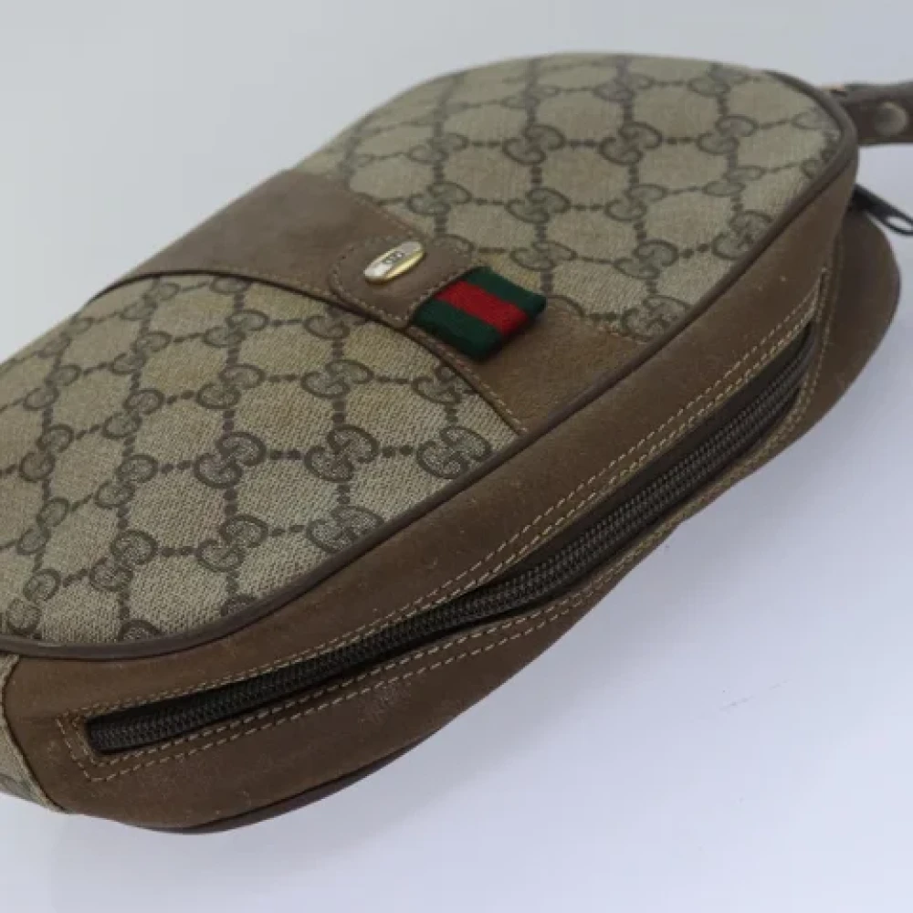 Gucci Vintage Pre-owned Leather clutches Beige Dames