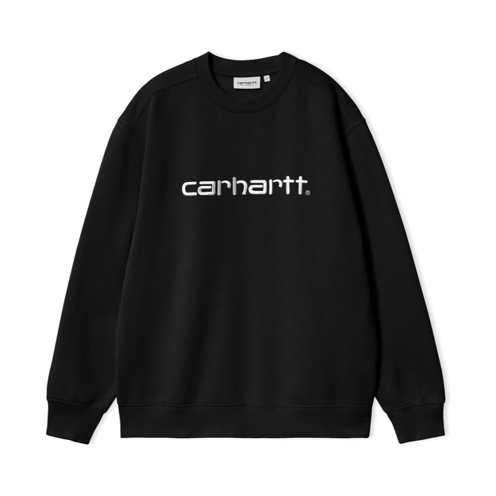 Carhartt WIP Klassieke Sweatshirt met Katoen-Polyester Mix Black Heren