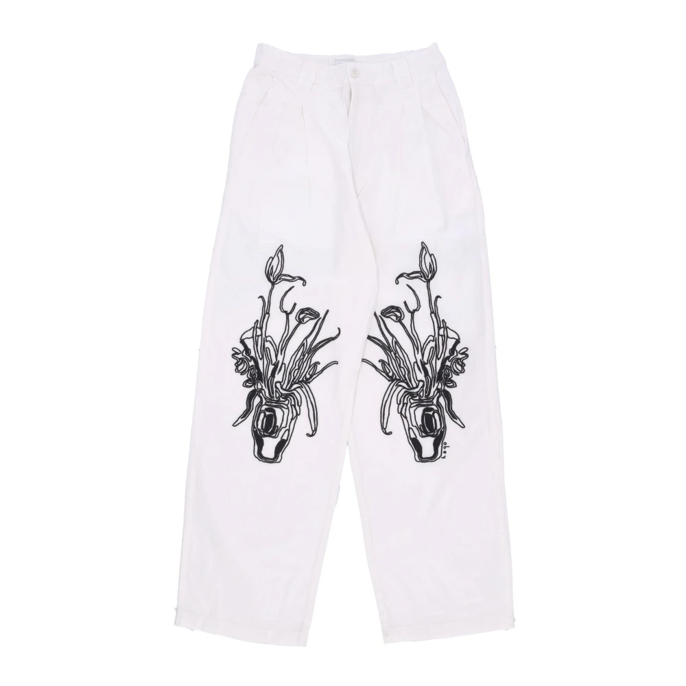Obey Geplooide bijpassende sets wijde broek White Dames