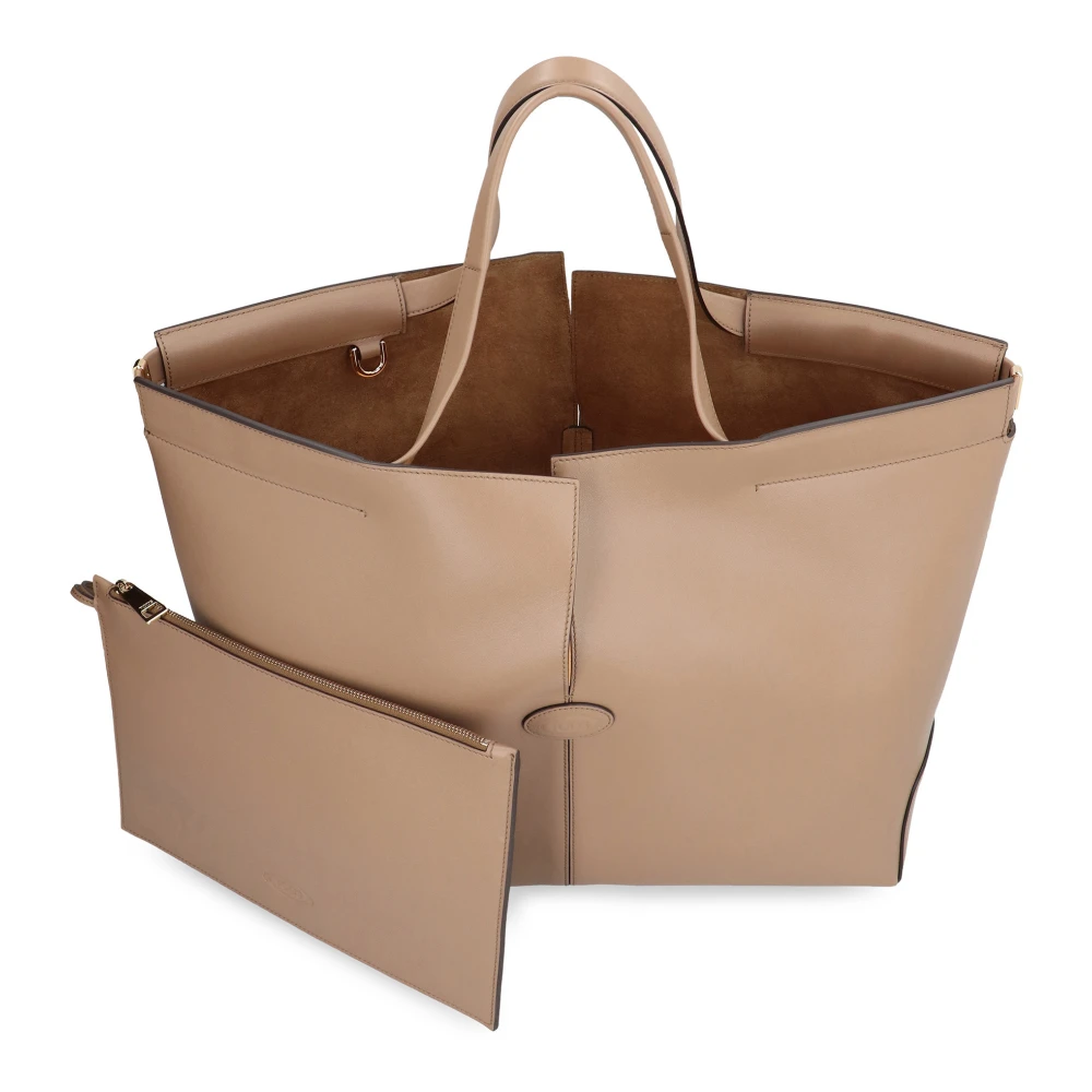 TOD'S Kalfsleren Tote Tas Brown Dames