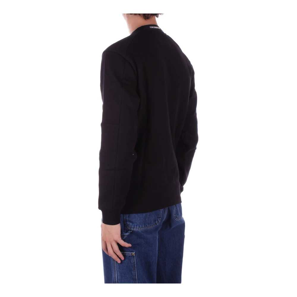 C.P. Company Zwarte Logo Sweater met Zijzak Purple Heren