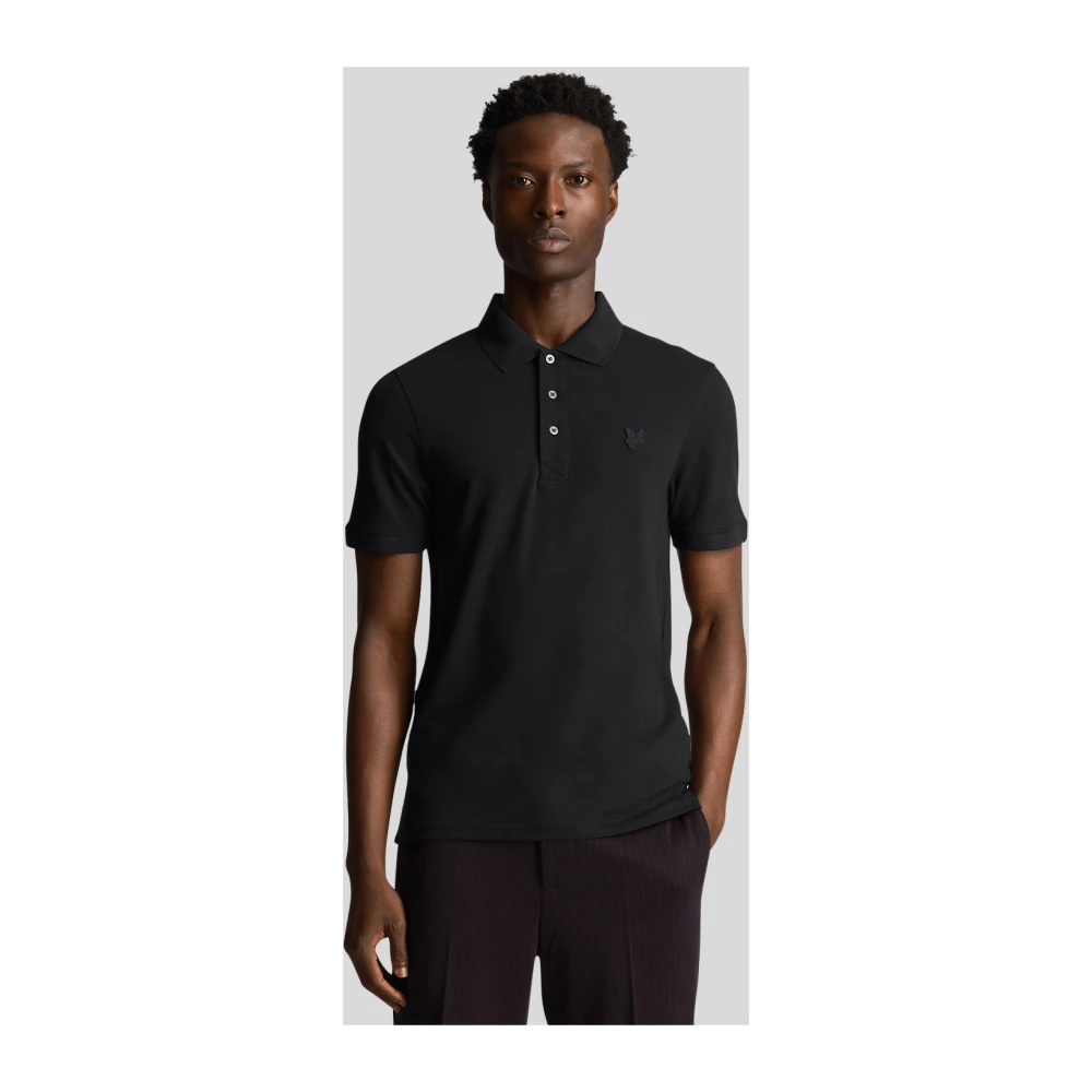 Lyle & Scott Tonal Eagle Polo Shirt Black Heren