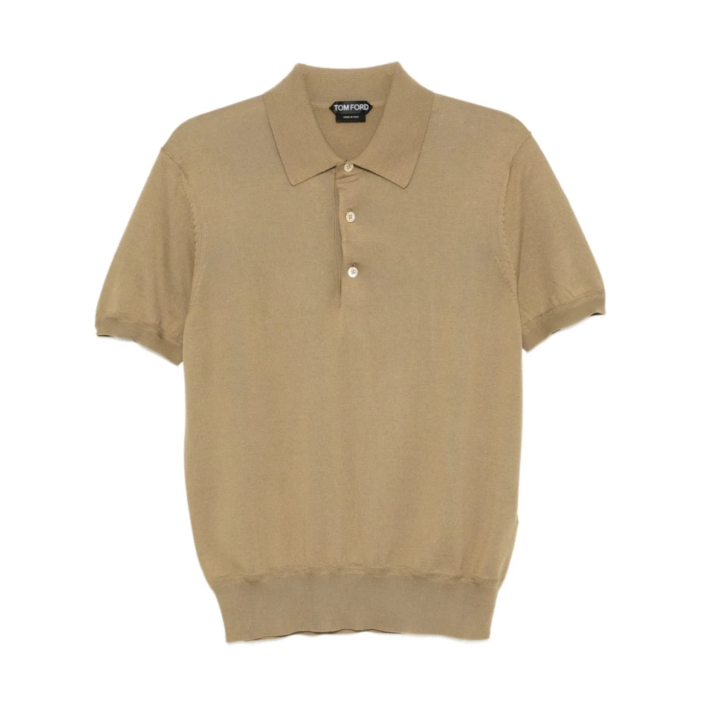 Tom Ford Men's Green Pure Cotton Polo - Polo Shirts - L - Tops