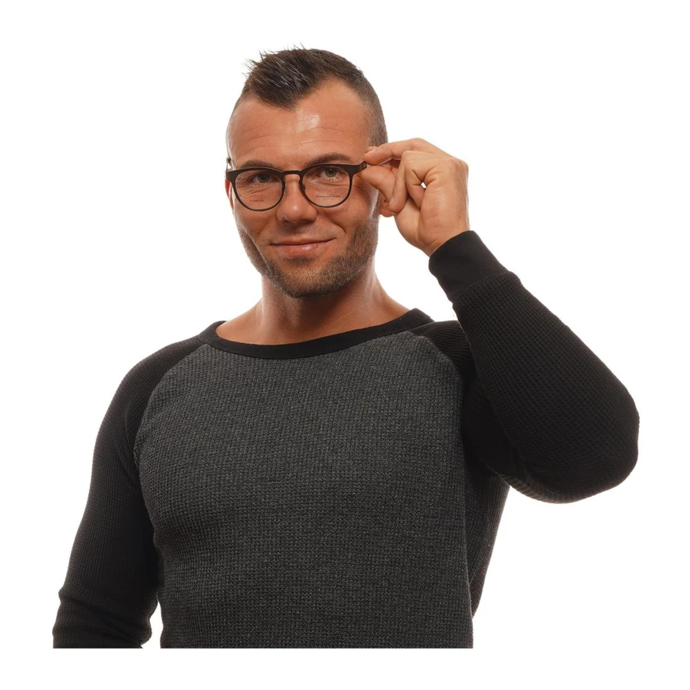 Ermenegildo Zegna Stijlvolle Ronde Optische Monturen Brown Heren