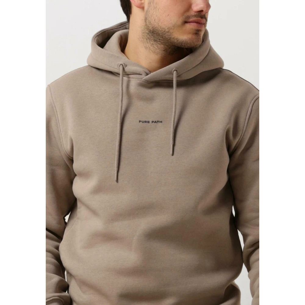 Pure Path Taupe Logo Hoodie voor Heren Beige Heren