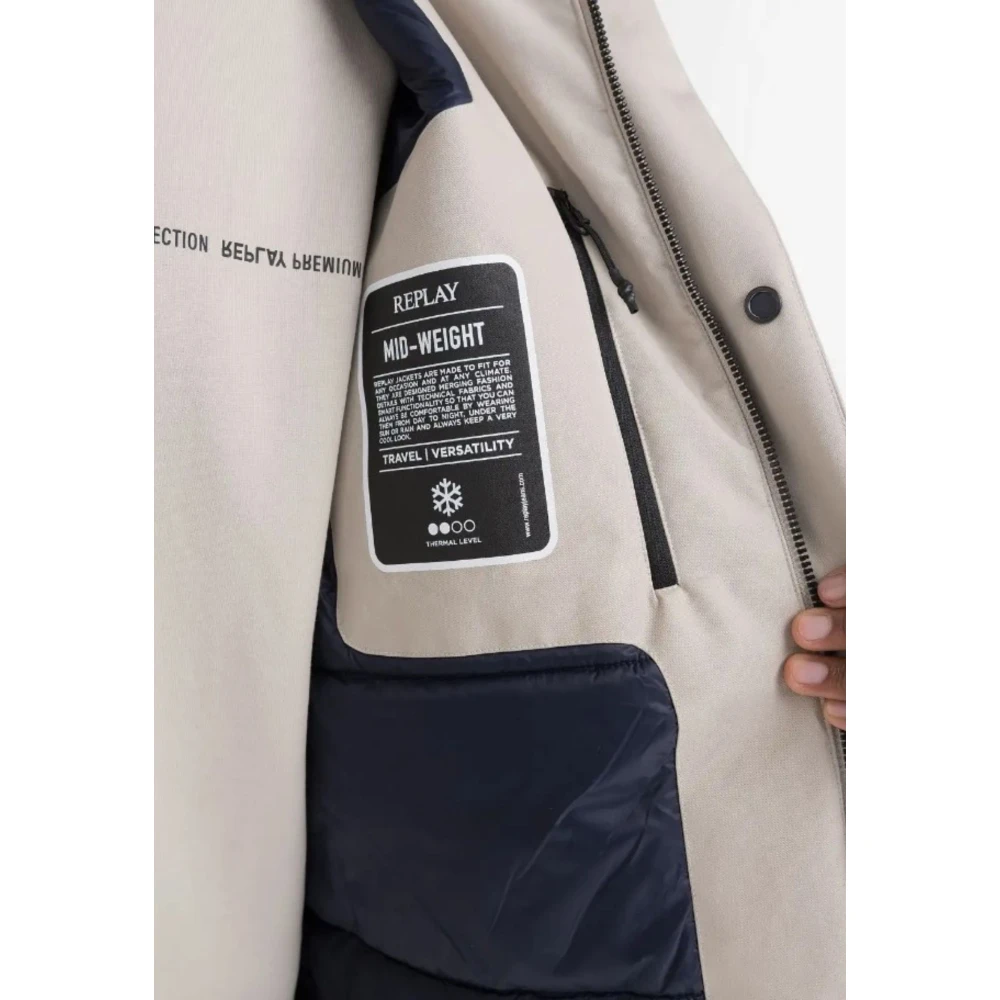 Replay Logo Jacket Beige Heren