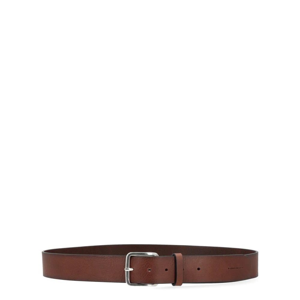 Gianni Chiarini Platte Riem in Bruin Leer Brown Heren